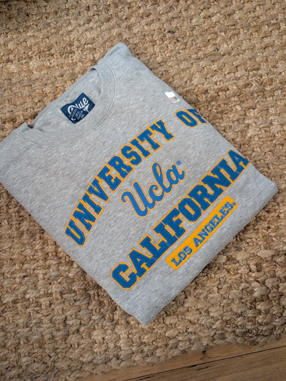 BNWT $70 UCLA Twill & Embroiderd Crewneck Sweatshirt - Gray XXL / 2XL